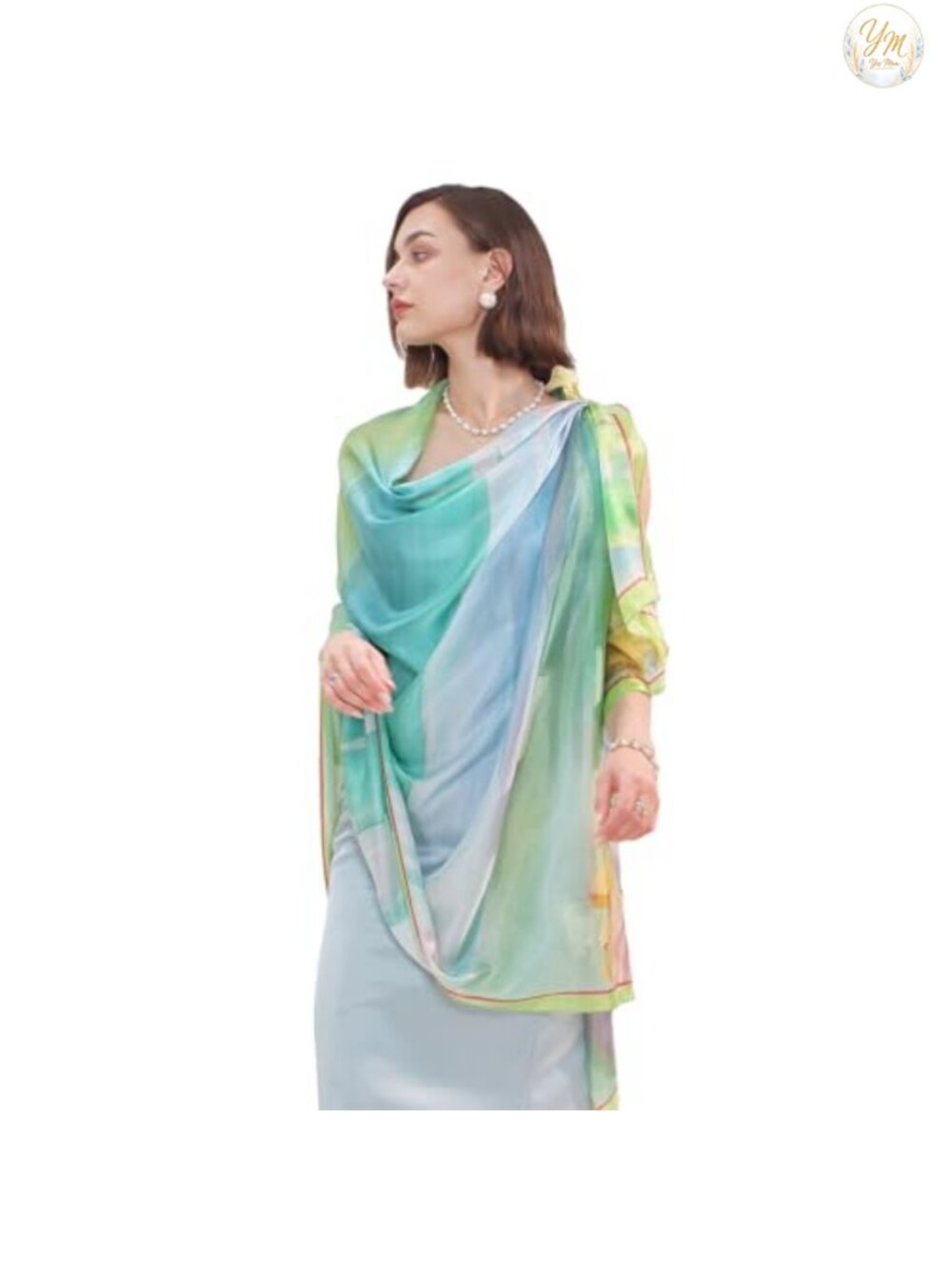 100% Mulberry Silk Shawl Wrap for Women Evening Wedding Large